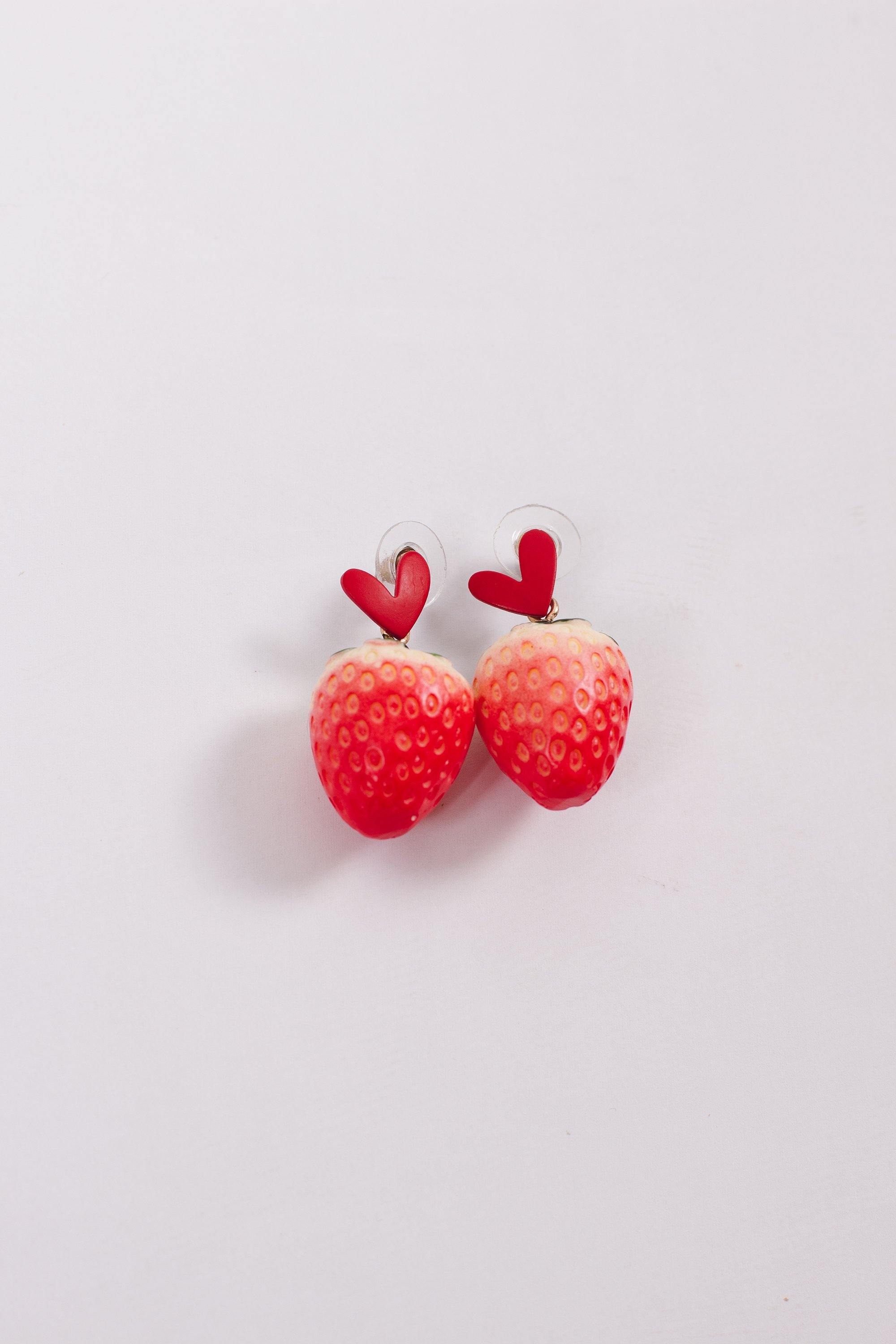 Louis Vuitton, Jewelry, Auth Louis Vuitton Heart Red Strawberry Earrings